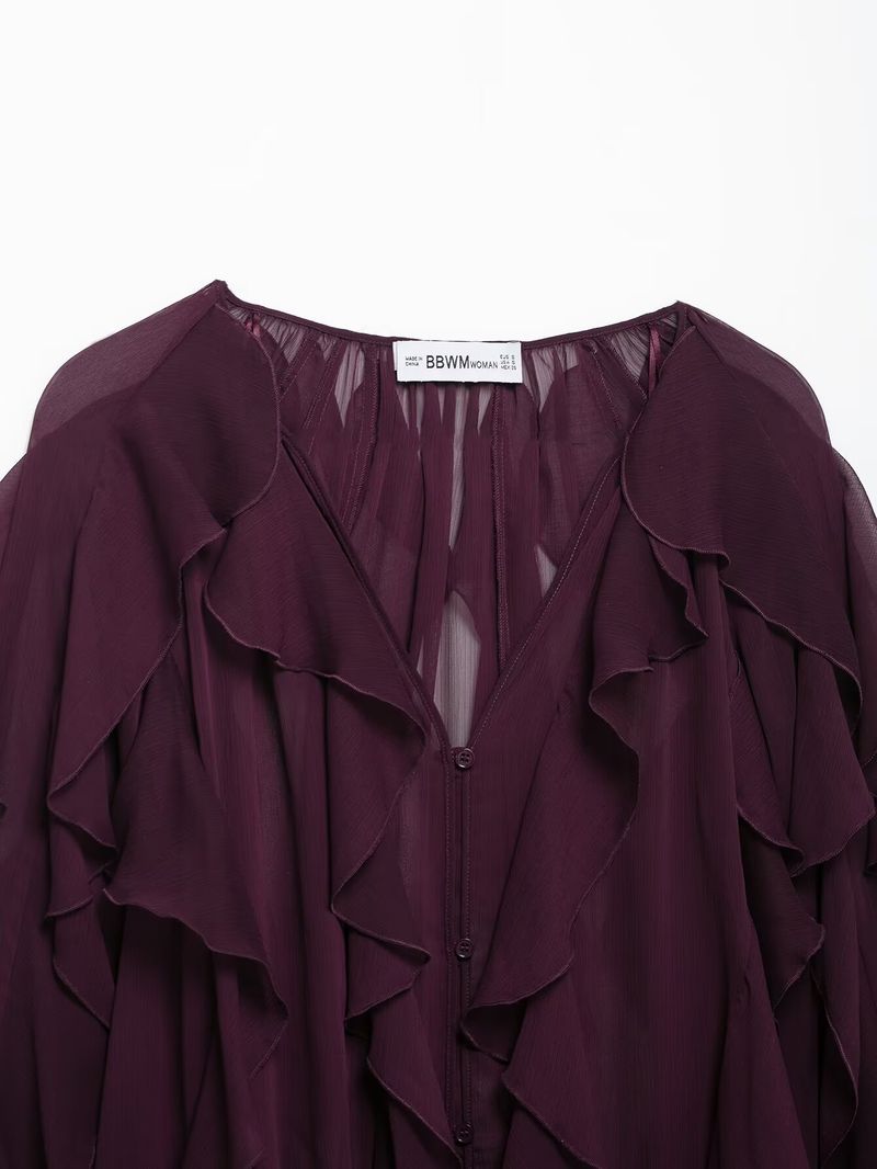 Camicia decorativa a strati con design di moda per abbigliamento femminile_voghion.com