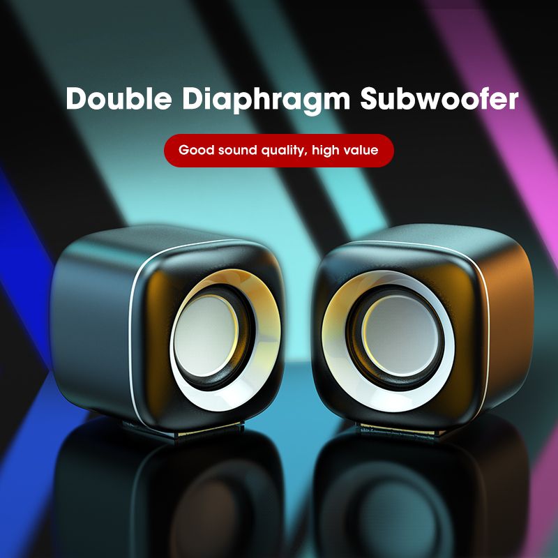 Głośniki komputerowe Stereo Deep Bass Sound Box Głośnik do PC Laptop Odtwarzacz muzyczny Subwoofer Głośniki multimedialne Nie Soundbar_voghion.com