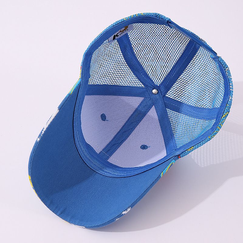 Sommer Neue Mode Graffiti Net Baseball Männer und Frauen Mittleren alters Kinder Freizeit Sonnencreme Entenzunge Hut_voghion.com