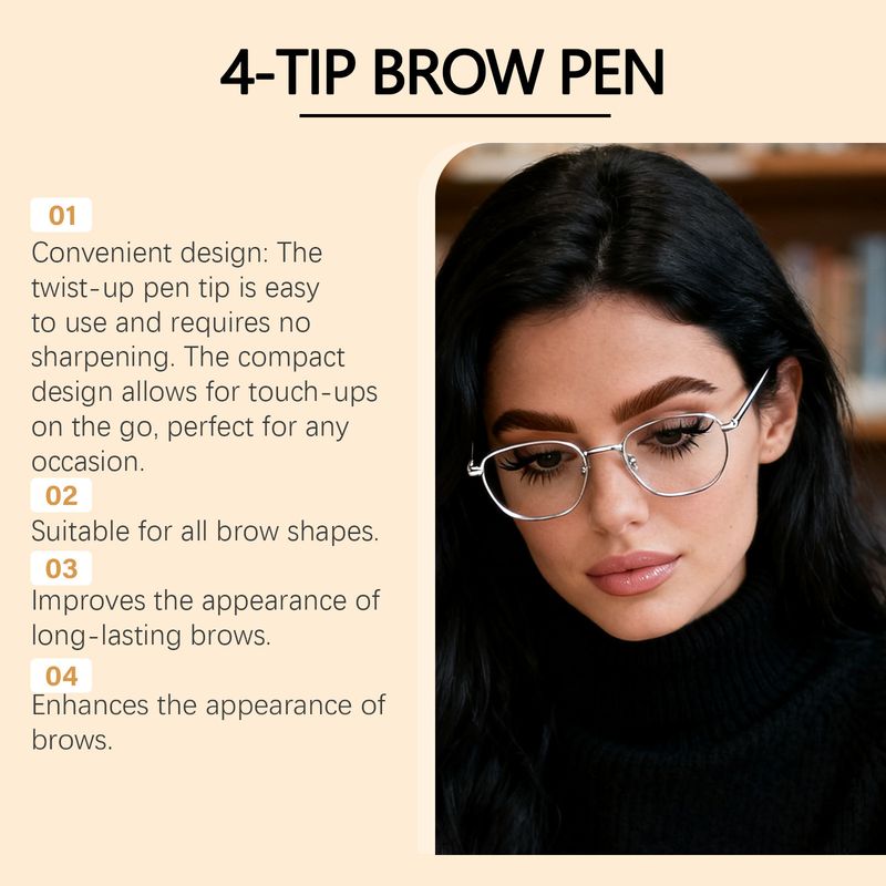 ZEPHOCO 3D Natural Four-Prong Series Beginner-Friendly Color-Intense Sweat-Proof Waterproof Wild Eyebrow Pencil_voghion.com