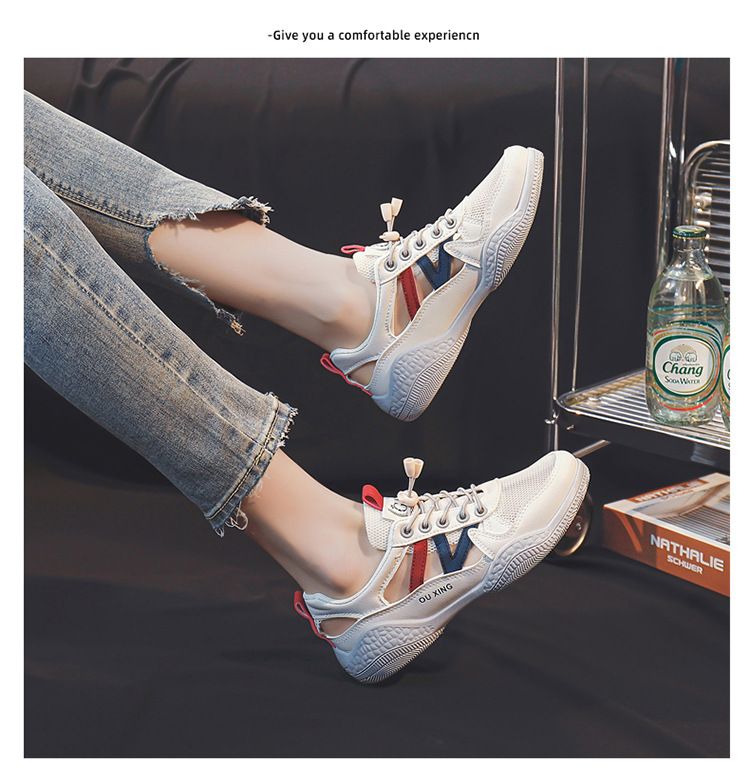 Scarpe da ginnastica in rete bianche traspiranti per studenti, versione coreana bassa 2025 primavera ed estate, scarpe da ginnastica in rete, scarpe per sport acquatici_voghion.com