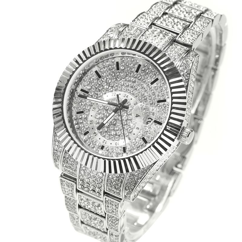 LuxuryClassic Men's Diamond Watch - Minimalist Round Quartz Timepiece With 44mm Case_voghion.com