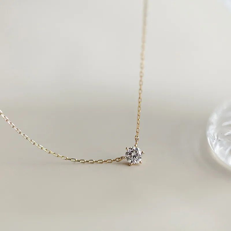 Moud S Sterg Sier Halskette Set mat Zirkon galvaniséiertem 14k Gold Damen Fein Stil_voghion.com