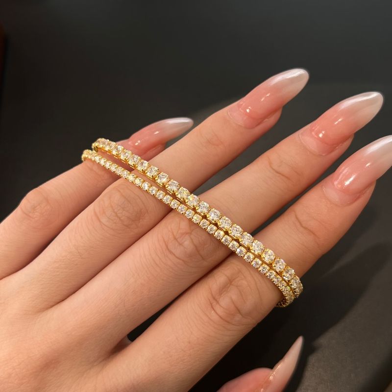 Bracciale tennis di lusso di alta qualità con chiusura nascosta in argento puro Linglang S con diamanti per donna, intarsiato con zirconi_voghion.com