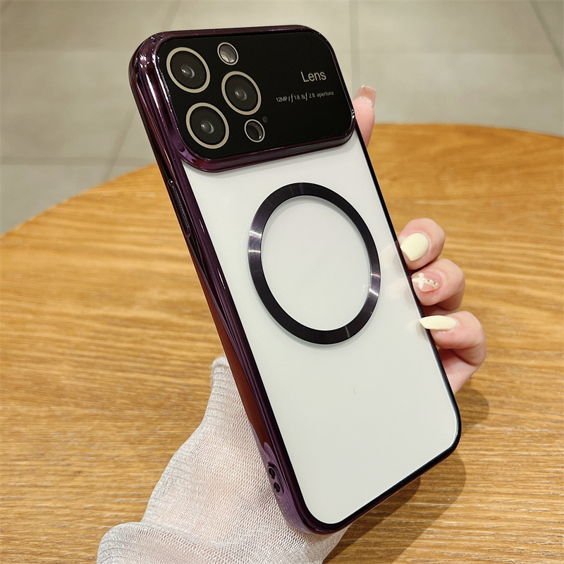 Elektroplatéiert Magnéitesch Kloer Telefonshülle Fir iPhone 14 13 12 11 Pro Max Plus XS XR X Fir Magsafe Silikon Soft TPU Réck_voghion.com