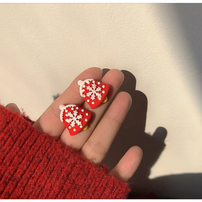 Boucles d'oreilles de noël en résine, jolies boucles d'oreilles de bonhomme de neige de dessin animé, père noël, nouvel an, bijoux cadeau de noël_voghion.com