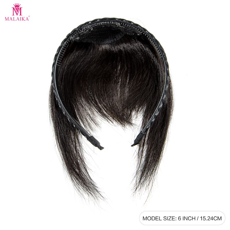 Mulheres torção trança bandana peças de cabelo reto grampo de cabelo real na coroa topper extensão de cabelo com franja para mulheres com extensões de cabelo fino chignon_voghion.com