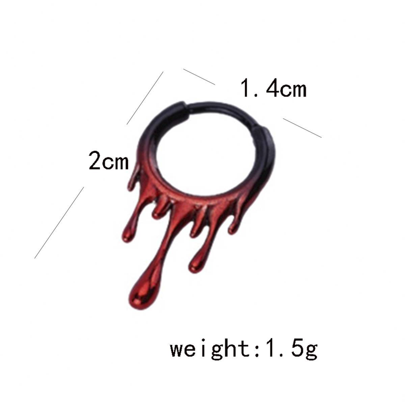 2024 cross-border new Halloween exaggerated lava ear hanging irregular nose ring earrings breast ring multi-purpose female_voghion.com