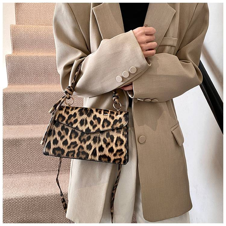 Fashion Handbag Bag Women's New Leopard-print Niche Design One-shoulder Messenger Bag Foreign Commuting Small Square Bag_voghion.com