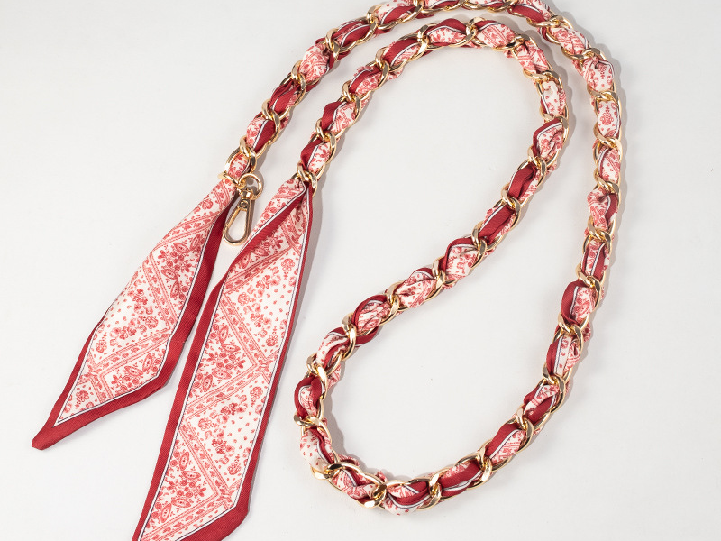 Elegante tracolla rossa - Tracolla di ricambio premium per borse a catena e sciarpa (regolabile e staccabile)_voghion.com