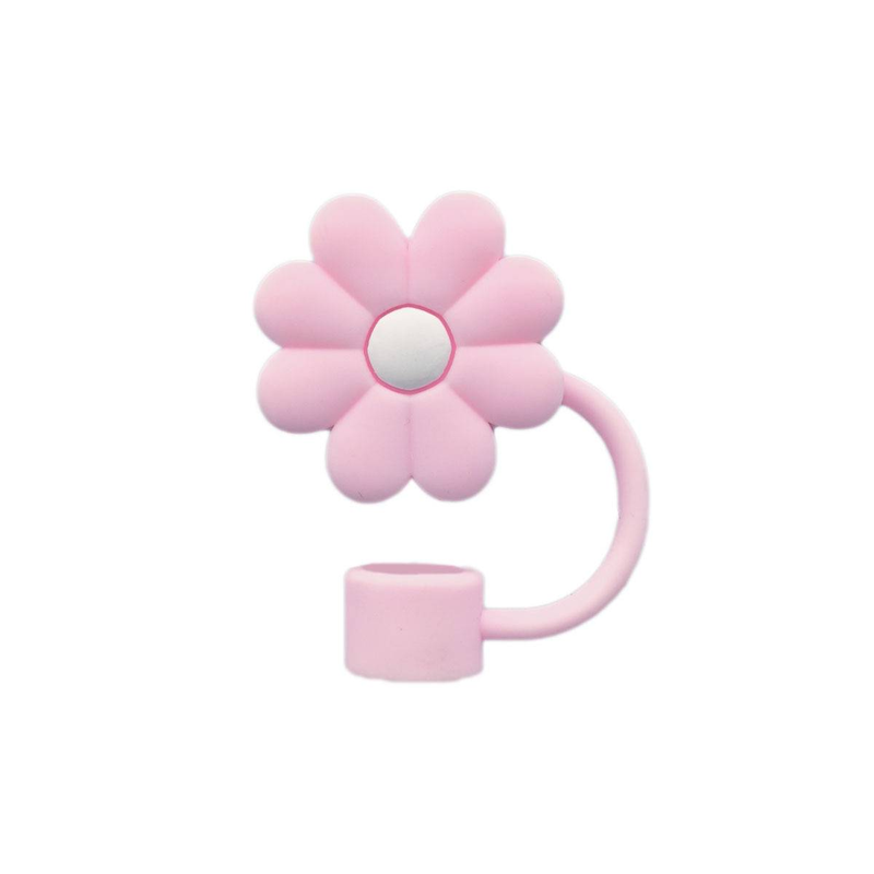 Pokrywka ze słomką kompatybilna z kubkiem - silikonowa osłona w kształcie kwiatu z konstrukcją zapobiegającą przedostawaniu się kurzu Szczelna wymienna nasadka do kubków o pojemności 30/40 uncji_voghion.com