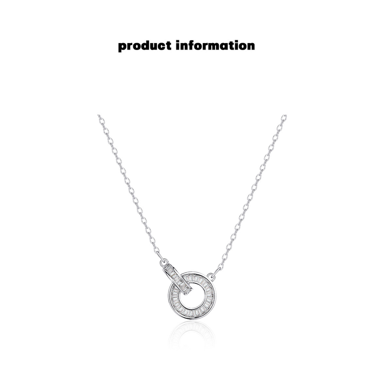 Women's Jewelry Roman Ring Necklace Light Luxury High End Design Fashion Temperament Double Ring Interlocking Clavicle Necklace_voghion.com