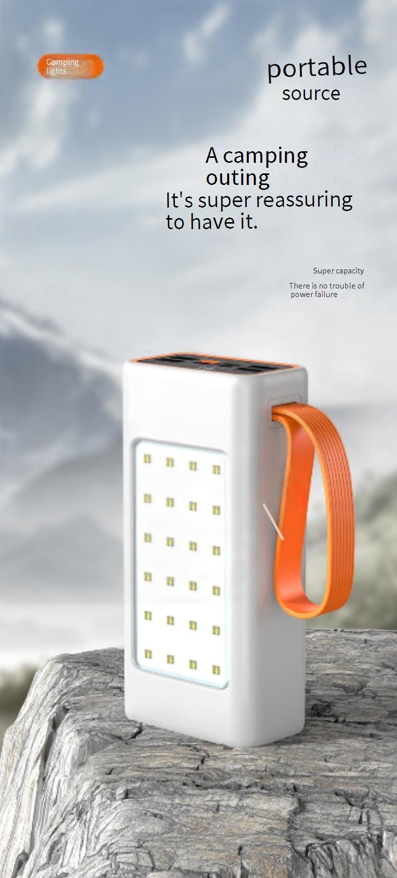 Power Bank Nagy Kapacitású 66W Kemping LED Fény 30000mAh Szupergyors Töltés Treasure 90000 mAh Digitális Kijelző Mobil Power Bank_voghion.com