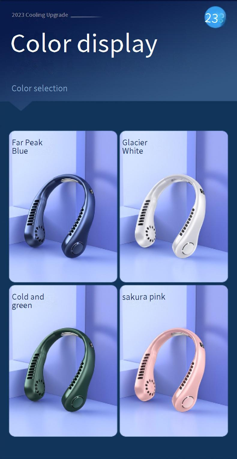 Bladeless Neck Fan - USB Wearable Personal Fan (≤25dB Quiet Adjustable Speed) For Office/Outdoor/Sports_voghion.com