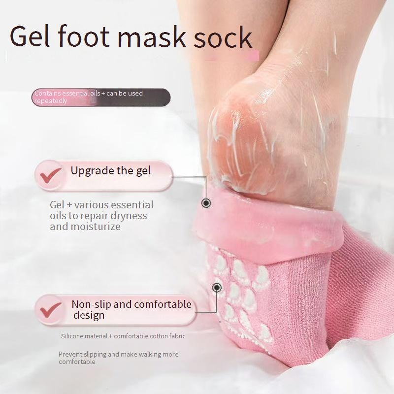 Calzini da donna esfolianti e rimuovono la pelle morta. Calzini in silicone per prevenire la secchezza e idratare i copripiedi._voghion.com