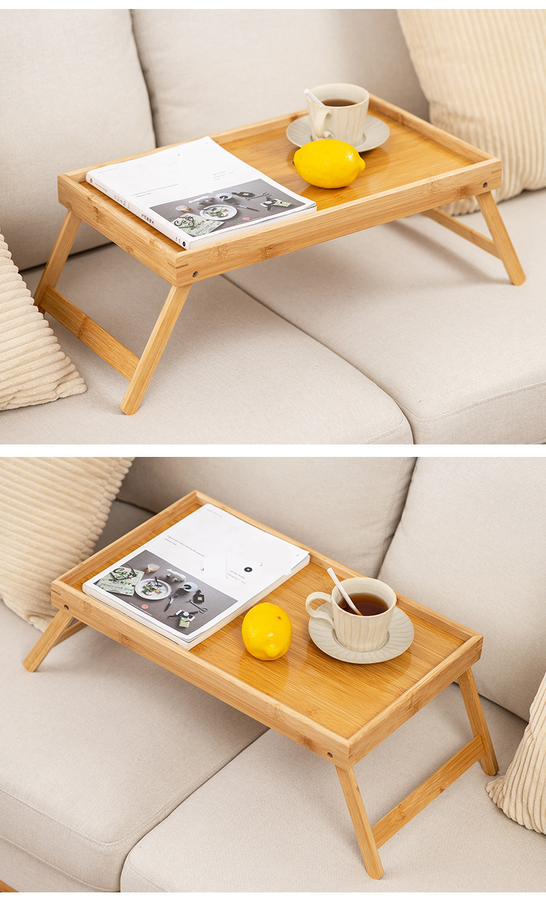 Bamboo Bed Dining Table Mini Laptop Table Foldable Lazy Table Small Fresh Literary Wooden Computer Table_voghion.com