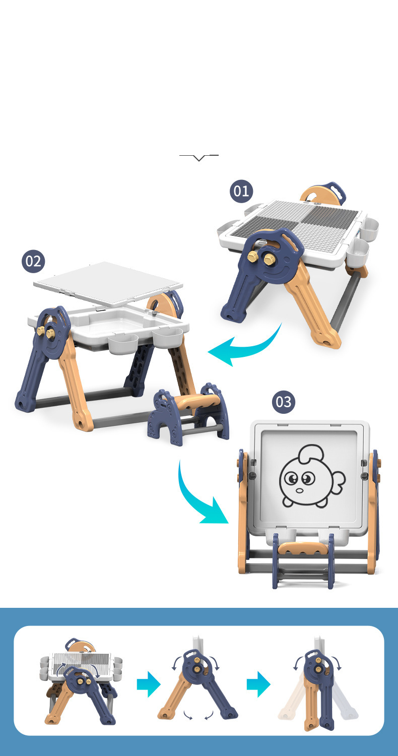 Ensemble de table à dessin magnétique pliable pour mère et enfant, avec chaises, outils de dessin et gomme – Jouet créatif et éducatif_voghion.com