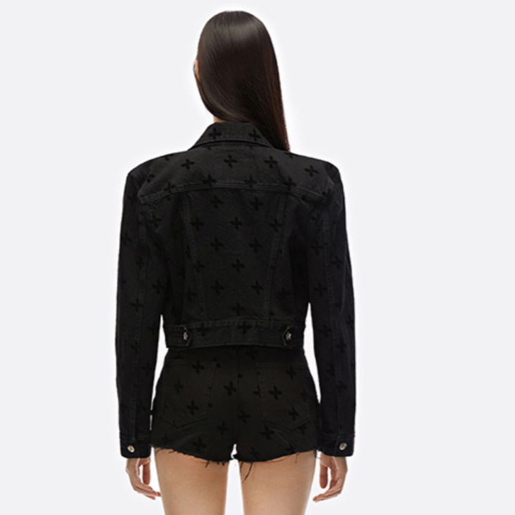 Short en jean taille haute à fleurs croisées peintes à la main, style vintage, en coton vieilli, pour femme, streetwear, mode_voghion.com