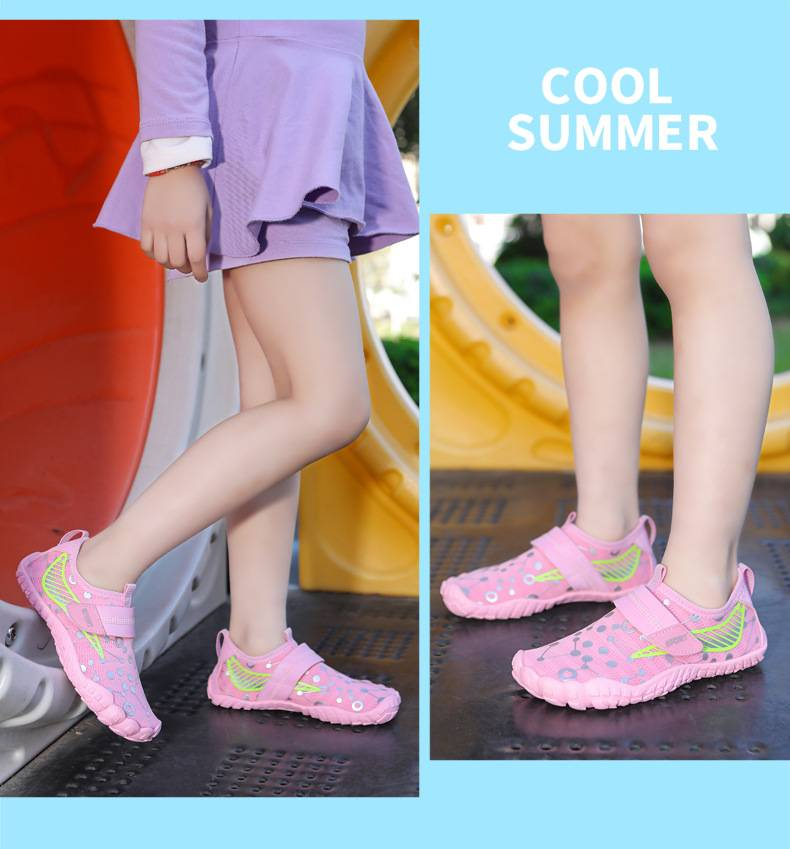 Scarpe da acqua per bambini a piedi nudi - Calzini antiscivolo ad asciugatura rapida per spiaggia, piscina e giochi all'aperto | Leggeri e traspiranti con chiusura a strappo_voghion.com