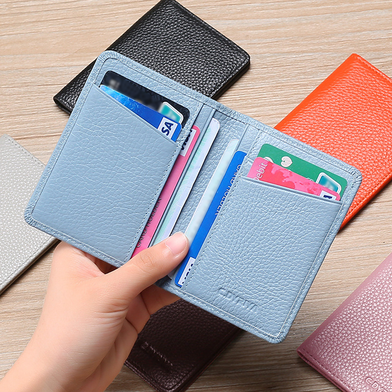 Card Bag Card Cases Genuine Leather Card Holder Ultra Thin Multi Card Slots High ID Anti Demagnetization Compact Driver's License Leather Case_voghion.com