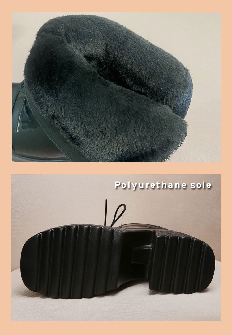 【9.5cm Heel Lift】Women's Faux Fur Martens 25 Winter New Arrival Versatile Thick Soles Mid-Calf Elastic Boots_voghion.com