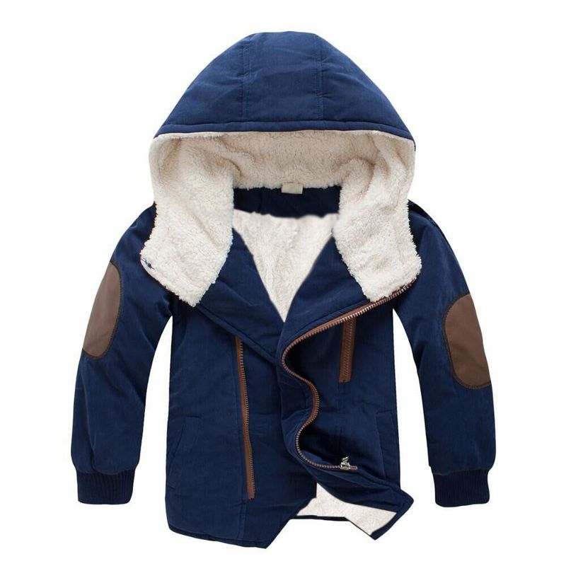 Piumino invernale con cappuccio per ragazzi – Cappotto trapuntato spesso con cerniera diagonale (110-160 cm) – Antivento e foderato in pile – Stile coreano alla moda_voghion.com