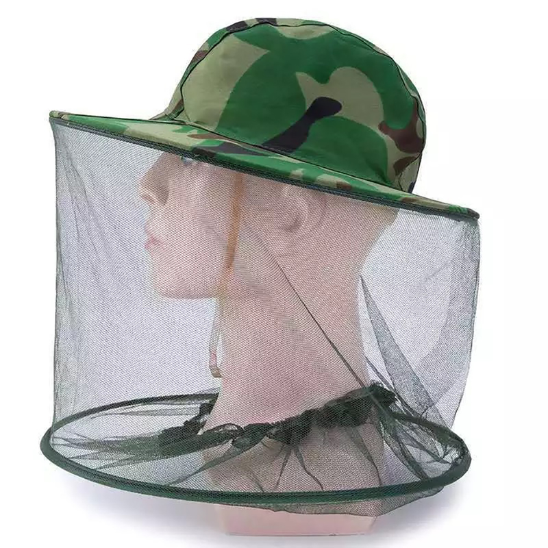 Kaou01 Unisex Camo Mosquito Bee Proof Net Mesh Head Face Protector Cappello da caccia da pesca_voghion.com