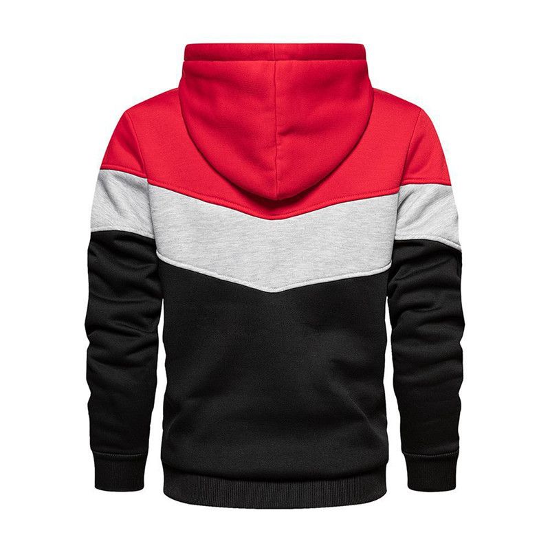 Herrenbekleidung Herbst und Winter Direktlieferung ab Werk Farblich passender, lockerer, lässiger Pullover mit Seitennahttasche und Kapuzenpullover für Jugendliche_voghion.com