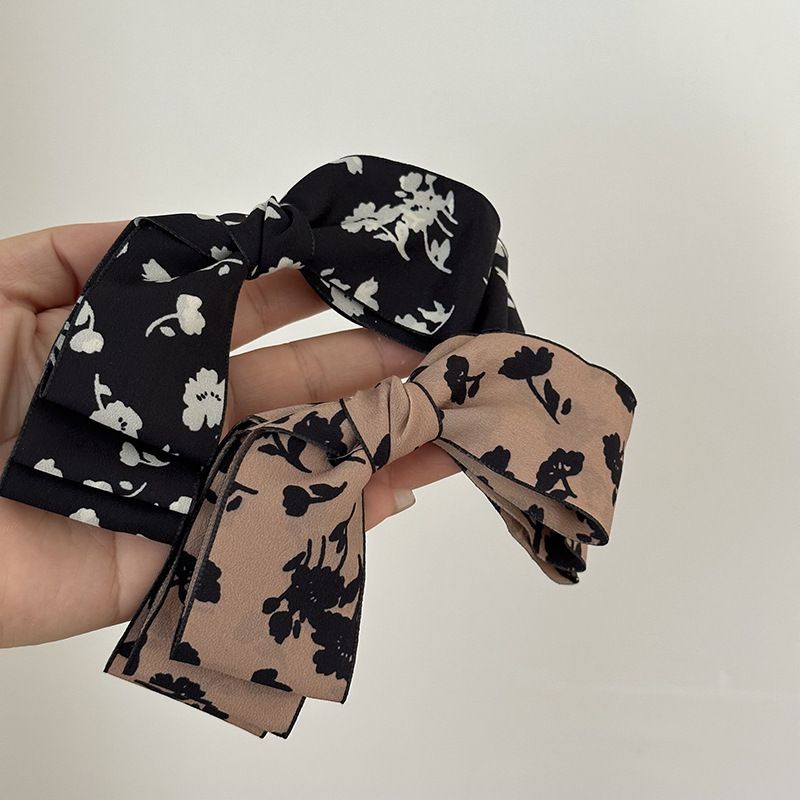Französische Retro-Mori-Farbabstimmung Blumenschleife Haarnadel Allgleiches Textur Federclip Neue Stil Haarnadel Kopfbedeckung Französischer Stil_voghion.com