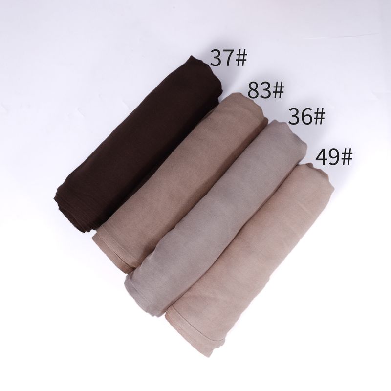 Pañuelo transpirable de modal y algodón, de ala ancha y color liso (estilo malayo/indonesio ligero para mujer)_voghion.com