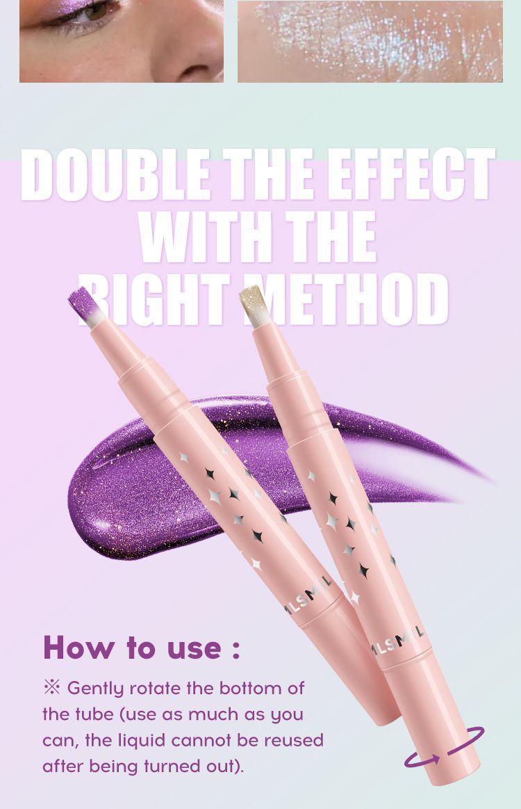 MLSMILE 8 kolorów perłowego cienia do powiek w płynie Soft Brush Diamond High Gloss Liquid Eyeshadow Rotating Lip Gloss_voghion.com