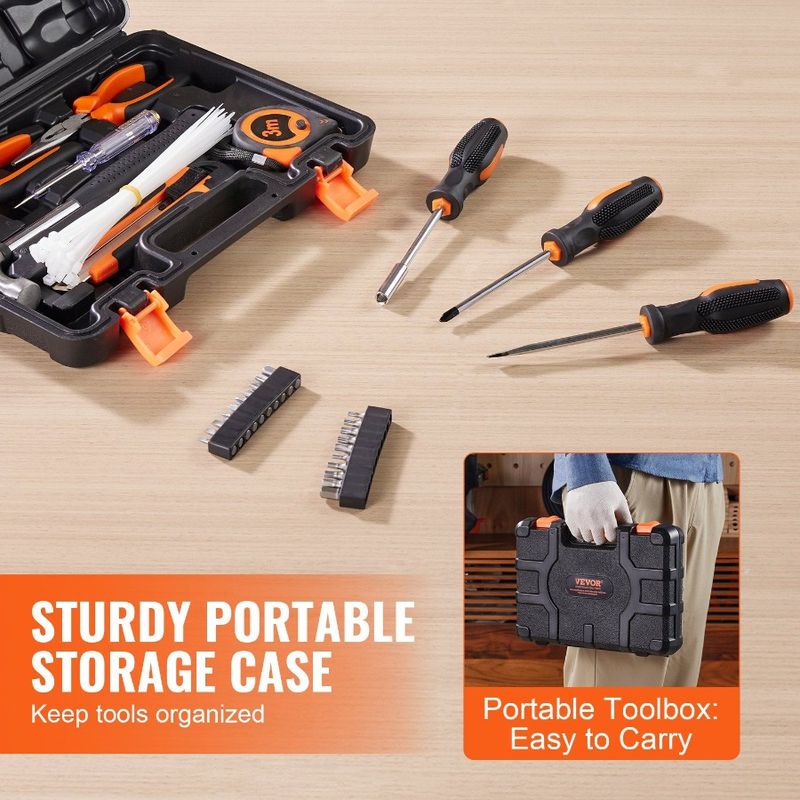 Tool Kit 132 Piece General Household Hand Tool Set Home Repairing Tool Kit With Portable Tool Storage Case HighQuality Steel F_voghion.com