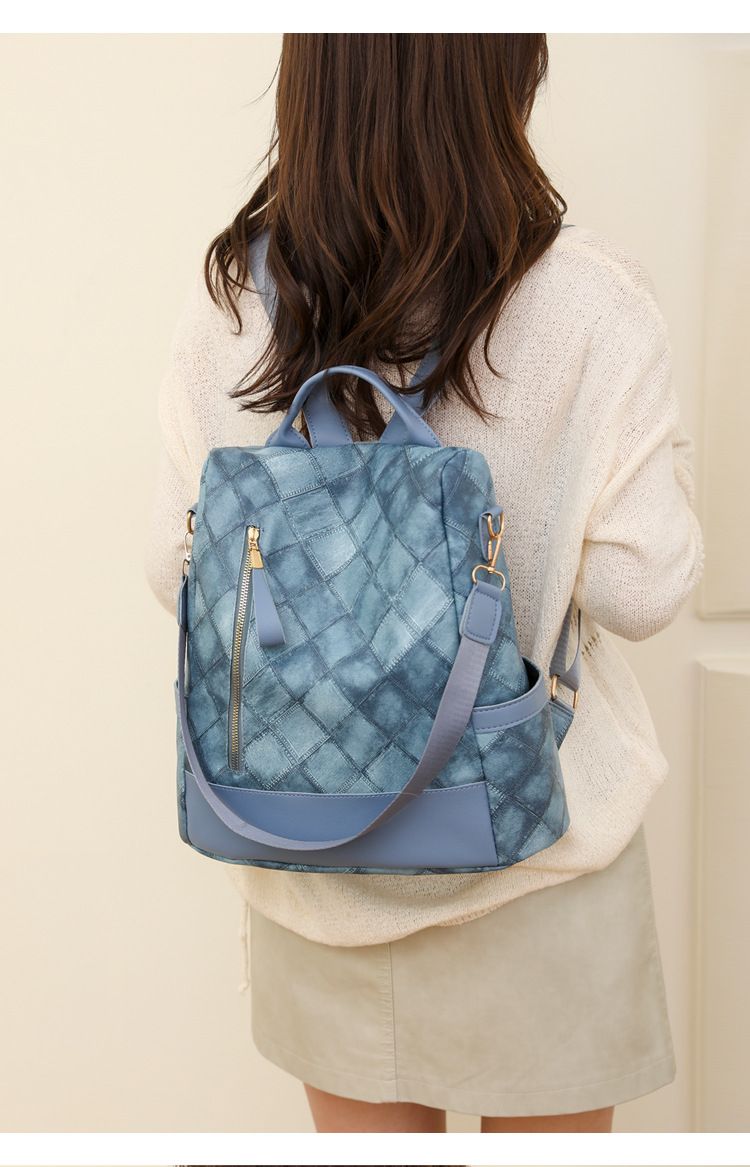 Zaino da viaggio antifurto in PU di grande capacità da donna, borsa a tracolla casual a doppio uso da donna_voghion.com