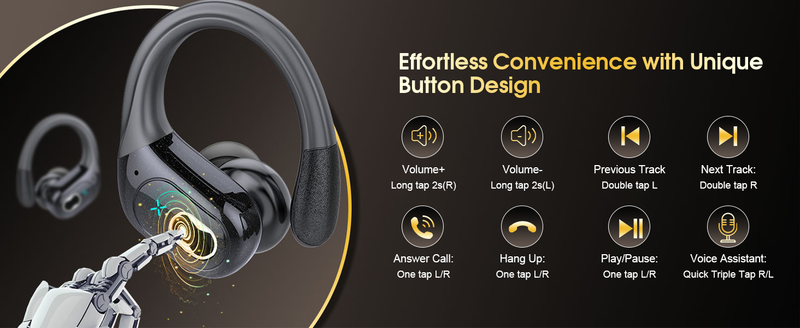 Original GDLYL HD65 TWS Bluetooth V5.4 Kopfhörer Kabellos LED Digitalanzeige Ohrhörer Rauschunterdrückung Wasserdicht_voghion.com