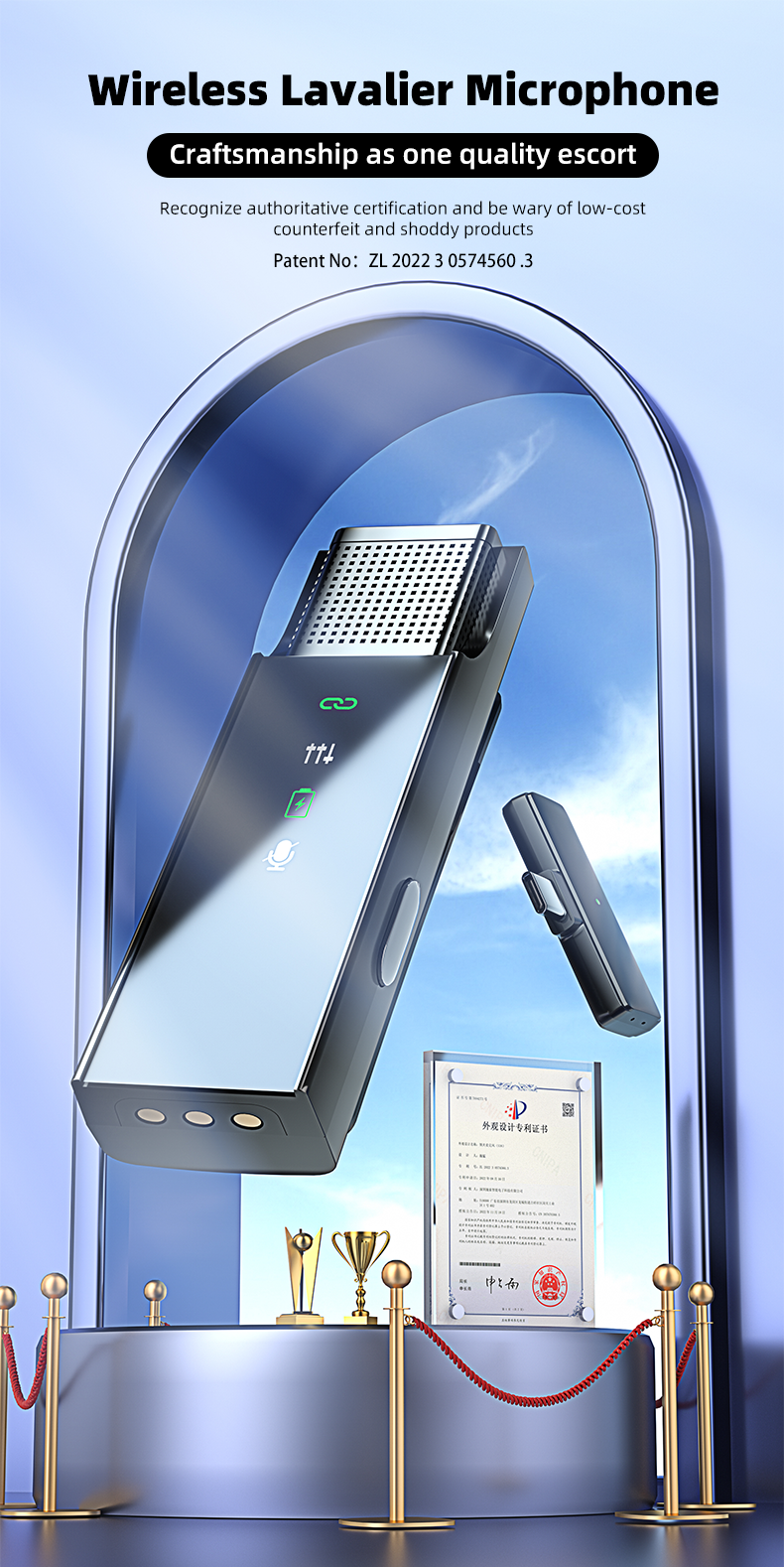 Lavalier Wireless Microphone with Charging Box Noise Reduction_voghion.com