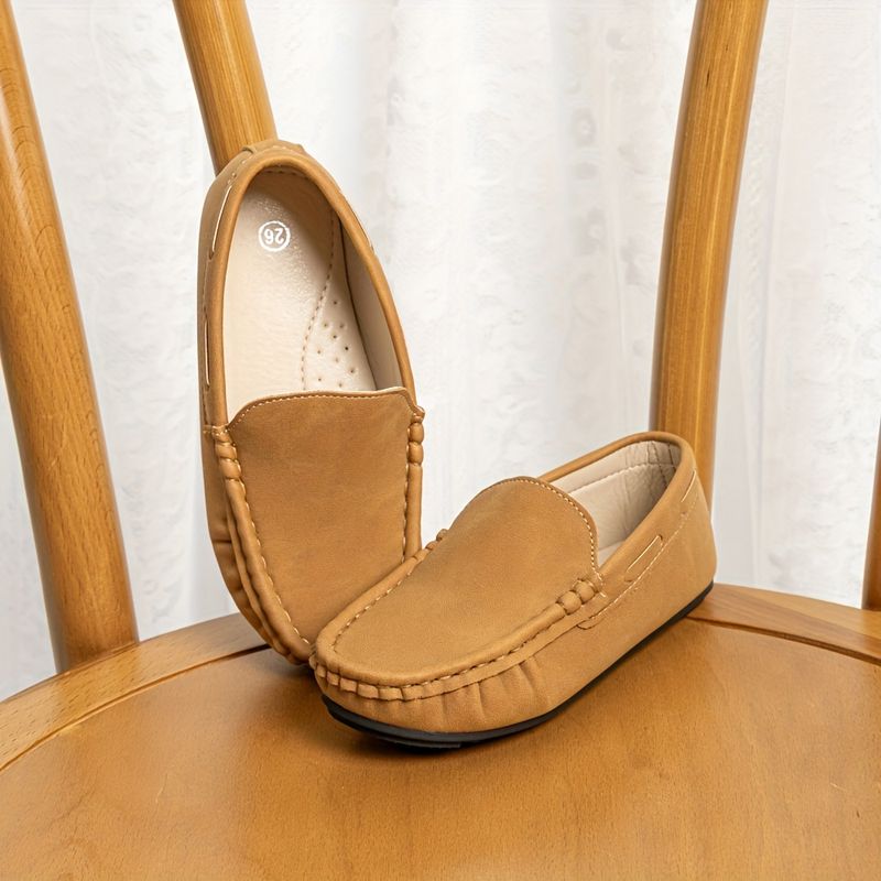 Boys' Lightweight Slip-On Loafer Shoes Comfortable Non-Slip Flats for Wedding Party - All Seasons_voghion.com