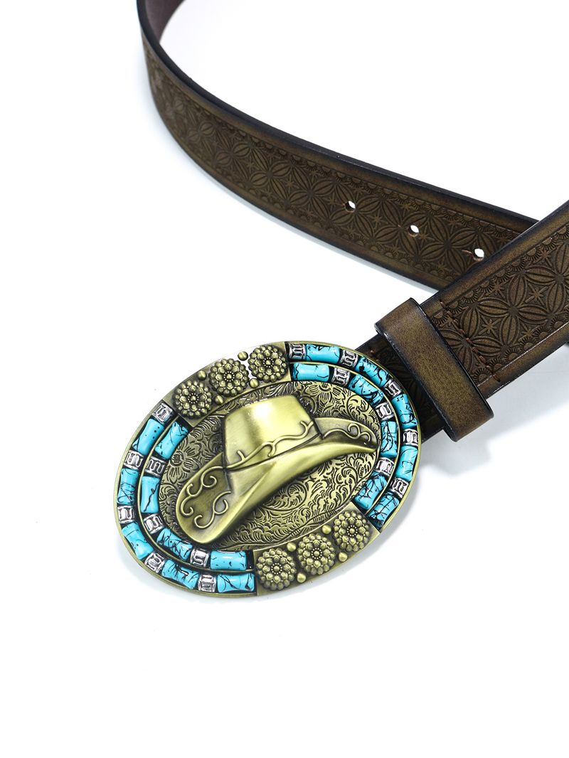 Uus meeste läänelik teksarihm, hobuserakmed, suur lukk, trendikas retromüts, punk PU vöökoht_voghion.com