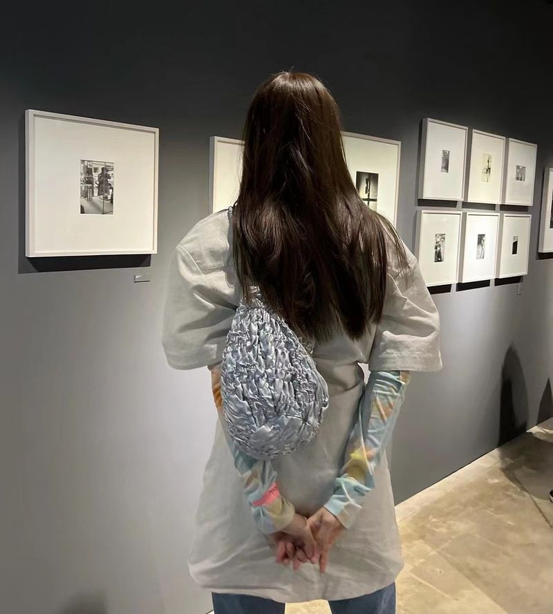 Borsa a tracolla con secchiello plissettato, borsa in rete Reddit Live, borsa da donna alla moda_voghion.com