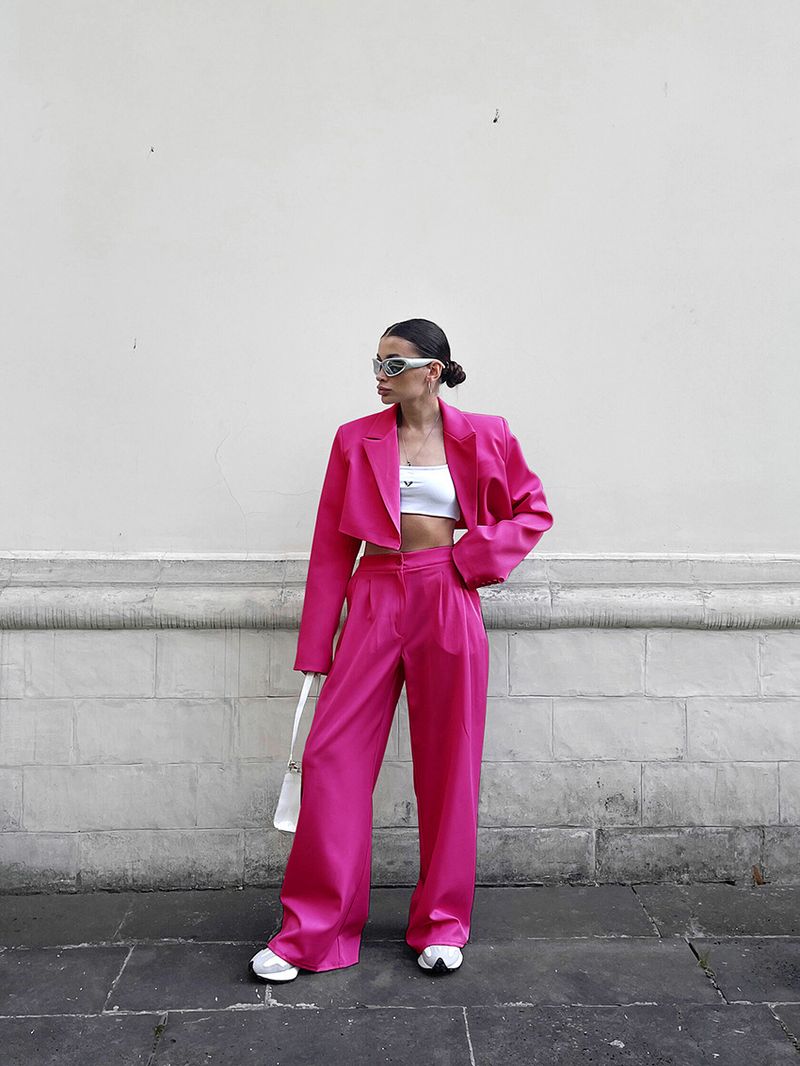 Costume court et pantalon pour femmes, ensemble deux pièces, tempérament de banlieue, à la mode_voghion.com