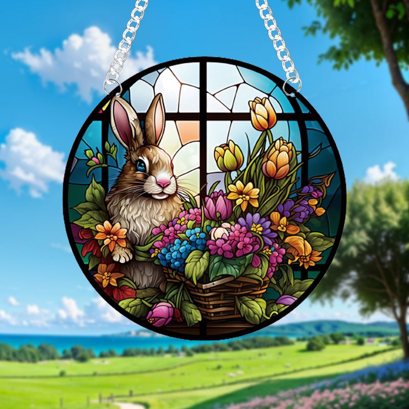 Multiple bird butterfly double-sided printed acrylic Suncatcher home pendants with chains and suction cups_voghion.com