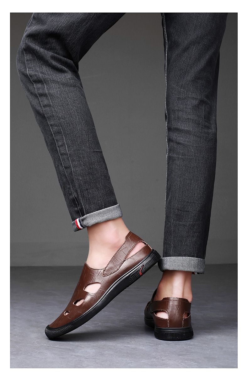 Herrenschuhe mit Lochmuster, geprägtes Krokodilmuster, trendige und weiche Leder-Fahrschuhe für Herren_voghion.com