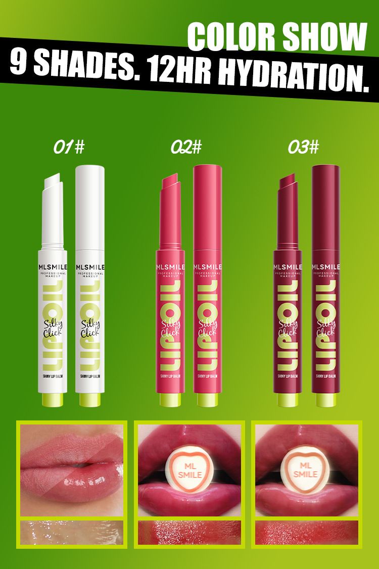MLSMILE 9 - Color Push - Button Lipstick - Hydrating, Glossy, Mirror Shine, Dewy Plump | Solid Lip Balm + Lip Gloss Hybrid For Moisturized Lips_voghion.com