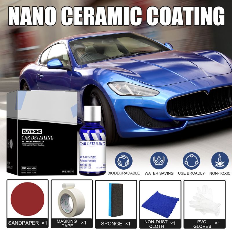 Rayhong Car Detailing Professional Paint Coating, Super Hydrophobic Crystal Plating Solution For Waterproof Nano Ceramic Refurbished Car Paint_voghion.com