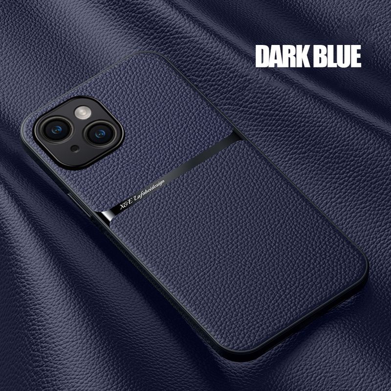Leather Texture Magnetic Car Stand Holder Phone Case For Iphone 11 16 Pro Max 12 13 14 15 13Pro Cases Lens Protector_voghion.com