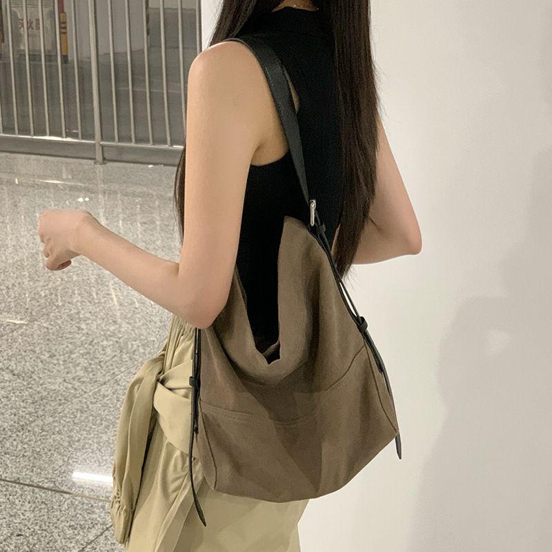 Sac à main en lin et coton de style minimaliste, nouveau sac à bandoulière de grande capacité pour femme, tendance et polyvalent, printemps-été 2025_voghion.com