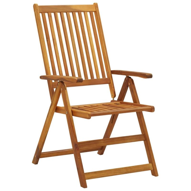 Folding Patio Chairs 3 pcs with Cushions Solid Acacia Wood_voghion.com