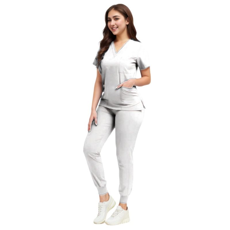 Abbigliamento da ospedale per donna, elastico leggero, per lavare le mani, medico, a maniche corte, da lavoro, per sala operatoria, completo diviso, per lavare le mani_voghion.com
