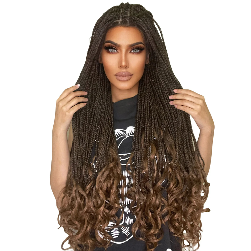 36inch long chemical fiber 9*6 lace braid headband African braid handmade braid with flowers bottom of braid for daily wear, breathable and not stuffy_voghion.com