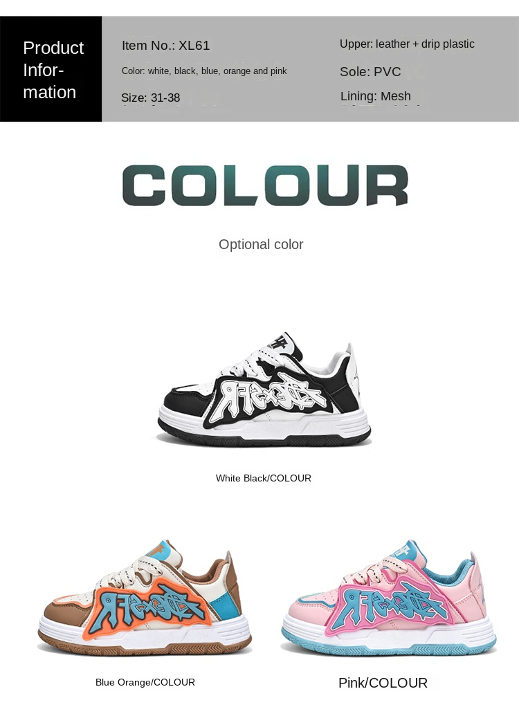 Scarpe basse, scarpe bianche piccole, scarpe casual, scarpe per bambini e bambine, scarpe per bambini grandi e quattro stagioni_voghion.com