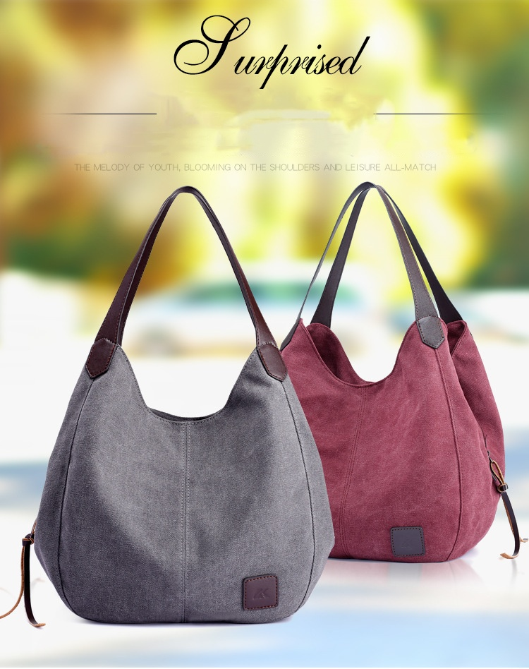 Nova bolsa de lona feminina moda com literatura simples bolsa de ombro único multi-camada lazer grande saco_voghion.com